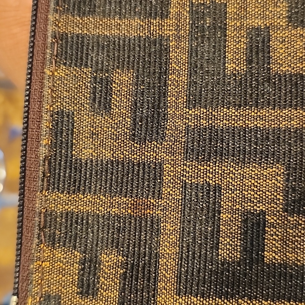 Fendi Zucca Card Holder Coin Pouch Zip Wallet Canvas Vintage - Picture 10 of 13